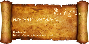 Máté Ádám névjegykártya