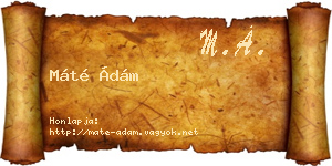 Máté Ádám névjegykártya